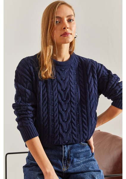 Kadın Desenli Triko Kazak