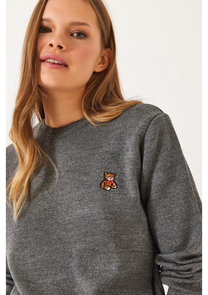 Kadınteddy Nakışlı Basic Kazak