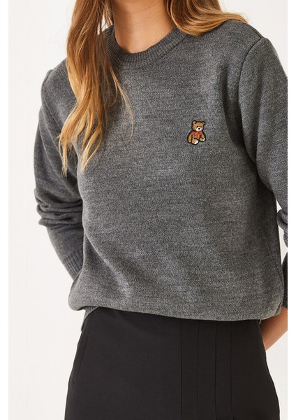 Kadınteddy Nakışlı Basic Kazak fırsatları