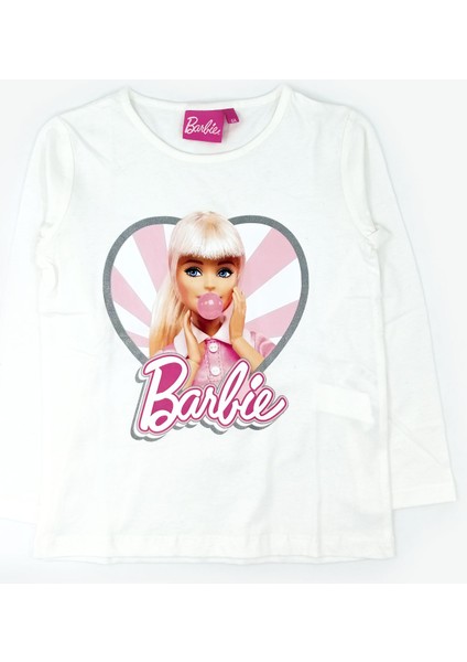 Orijinal Lisanslı Barbie Desenli Uzun Kollu Kız Çocuk T-Shirt - 57737-BRBBDY