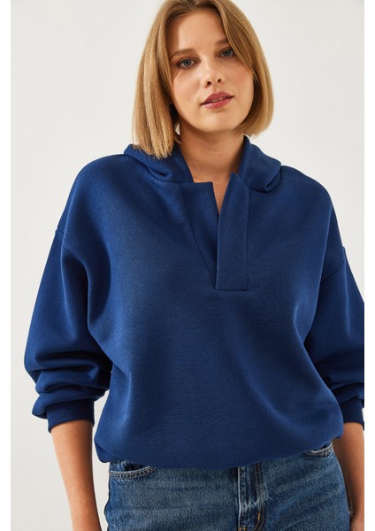 Kadın Kapişonlu V Yaka Sweatshirt fiyatları