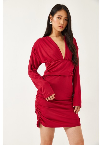 Kadın Yanları Büzgülü Elbise modelleri