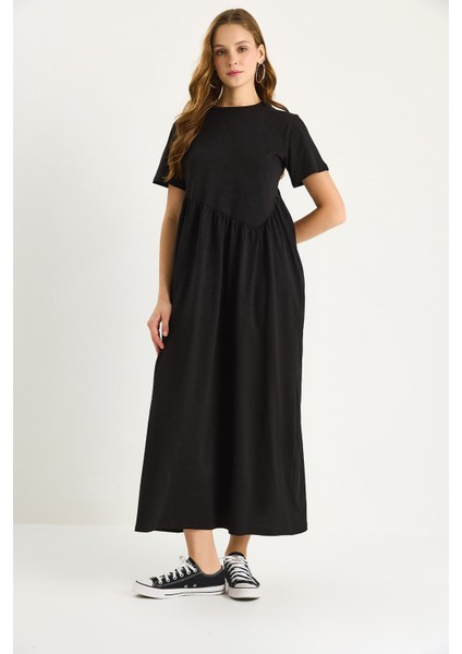 Kadın Büzgülü Uzun Örme Elbise modelleri