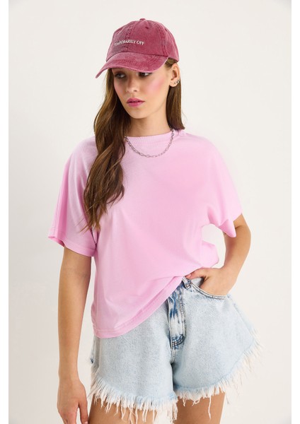 Kadın Organik Pamuklu Regular Kalıp Bisiklet Yaka Basic Kısa Kollu T-Shirt fiyatları