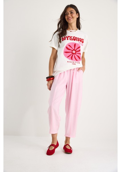 Kadın Beli Bağlamalı Cep Detaylı Havuç Kesim Yazlık Pantolon fiyatları