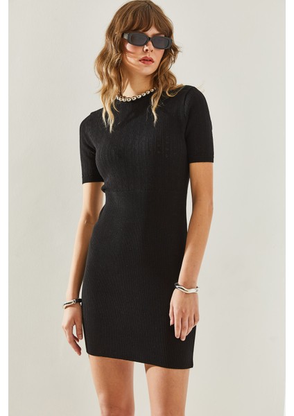 Kadın Sırt Detaylı Triko Elbise modelleri