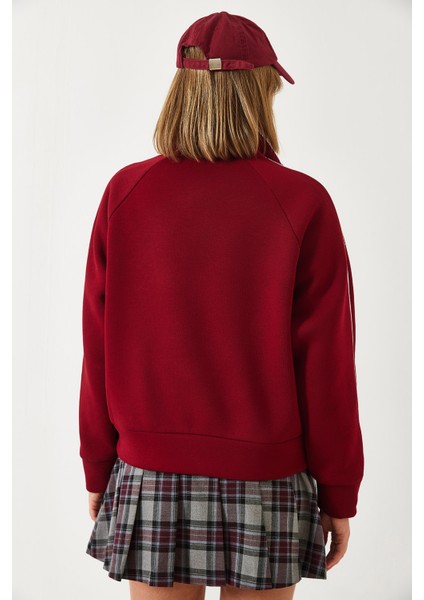 Kadın Yarım Fermuarlı Oversize Sweatshirt Mb- modelleri