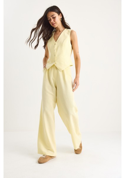 Kadın Yüksek Bel Pantolonlu Yelekli Astarlı Alt-Üst Takım fiyatları