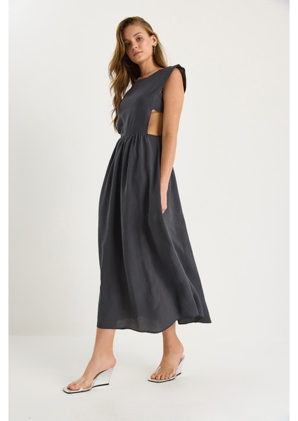 Kadın Yan Bant Detaylı Uzun Modal Elbise fiyatları