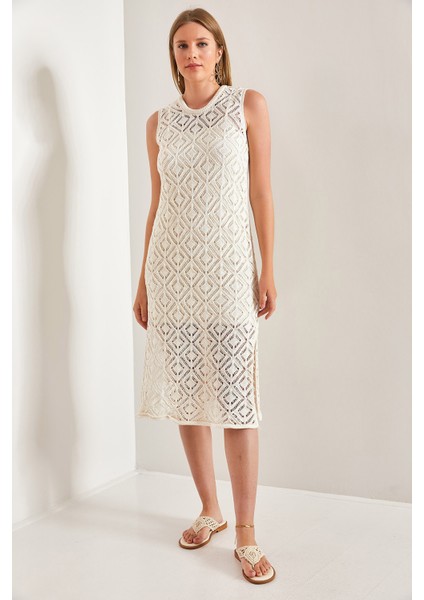 Kadın Kare Desenli Triko Elbise fiyatları