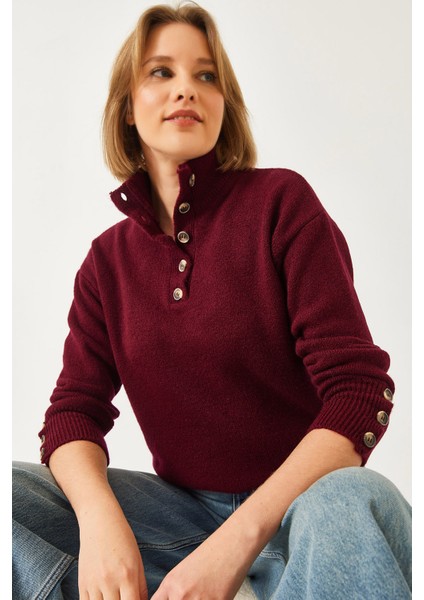 Kadın Kolu Patlı Triko Kazak