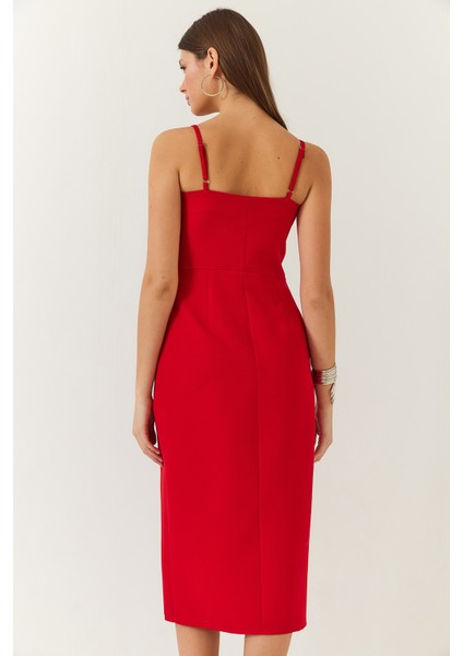 Kadın Yırtmaç Detaylı Ip Askılı Elbise fırsatları