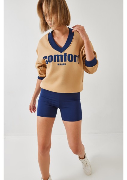 Kadın Comfort Baskılı Sweatshirt