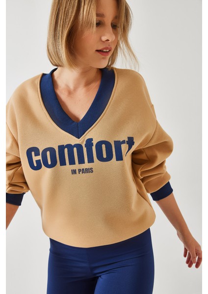 Kadın Comfort Baskılı Sweatshirt fiyatları