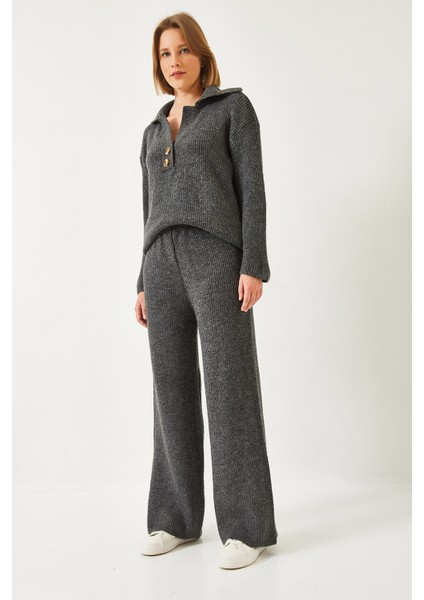 Kadın Gömlek Yaka Kalın Triko Alt Üst Takım fiyatları