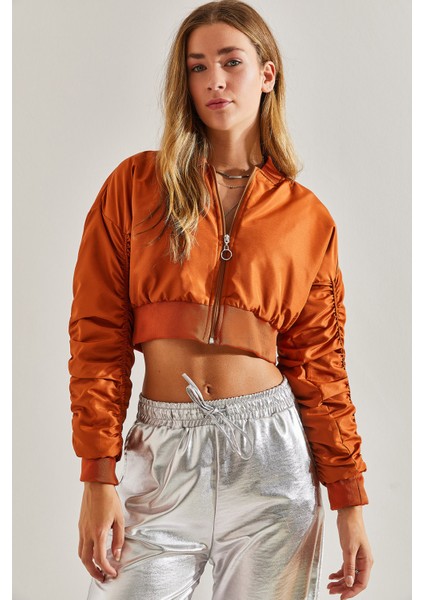 Kadın Kolu Büzgülü Bomber Mont fiyatları