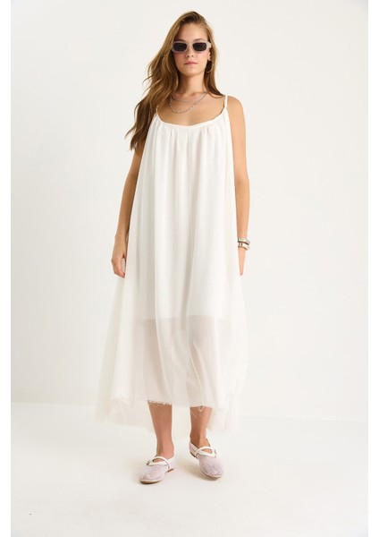 Kadın Ince Askılı Salaş Astarlı Pamuklı Yazlık Uzun Elbise fiyatları