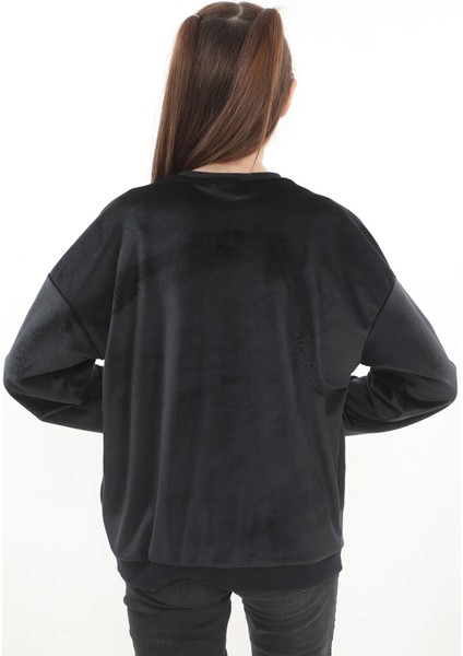 Orijinal Lisanslı Barbie Kabartmalı Oversize Kadife Çocuk Sweatshirt - BARBIE-57353 modelleri