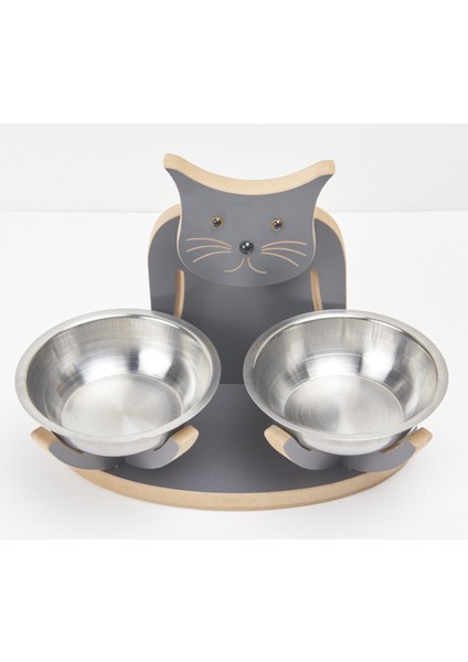 Demonte Ahşap Kedi Figürlü Mamalık ve Suluk fırsatları