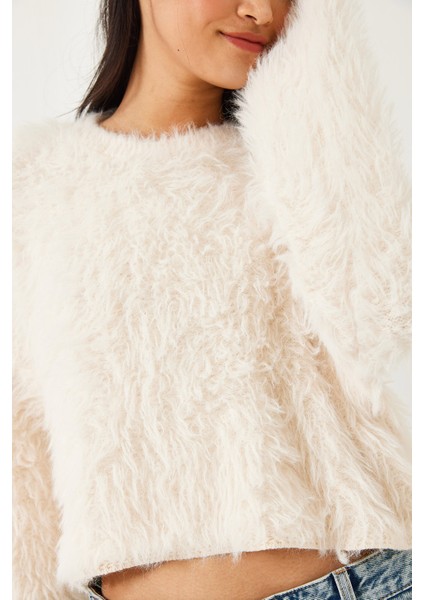 Kadın Tüylü Triko Kazak