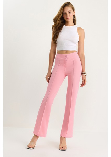 Kadın Çima Detaylı Ispanyol Paça Pantolon