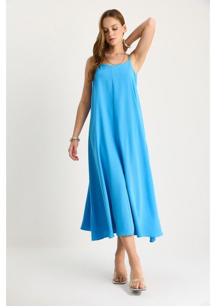 Kadın Ip Askılı Astarlı Dökümlü Rahat Yazlık Elbise fiyatları