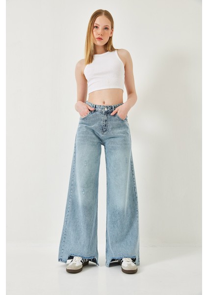 Kadın Paça Detaylı Mom Pantolon modelleri