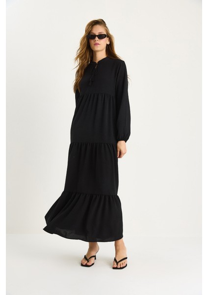 Kadın V Yaka Uzun Ayrobin Elbise fırsatları