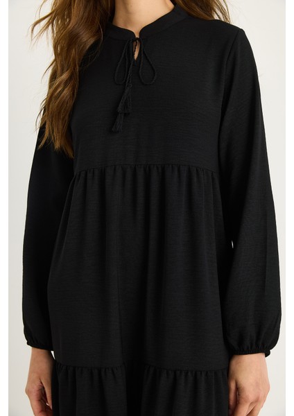 Kadın V Yaka Uzun Ayrobin Elbise indirimleri