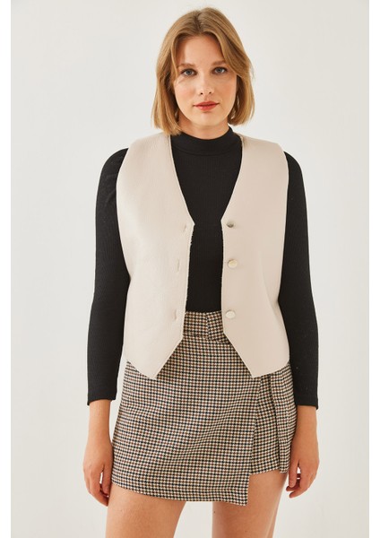 Kadın Deri Peluşlu Yelek fiyatları