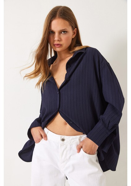 Kadın Düşük Omuz Oversize Basic Bürümcük Gömlek modelleri