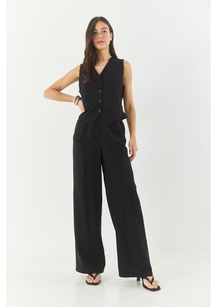 Kadın Yüksek Bel Pantolonlu Yelekli Astarlı Alt-Üst Takım modelleri