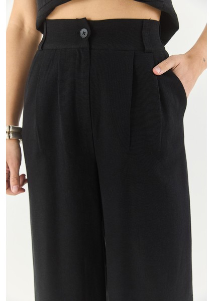 Kadın Yüksek Bel Pantolonlu Yelekli Astarlı Alt-Üst Takım