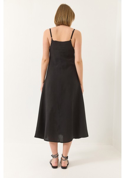 Kadın V Yaka Ince Askılı Gizli Fermuarlı Astarlı Modal Elbise modelleri