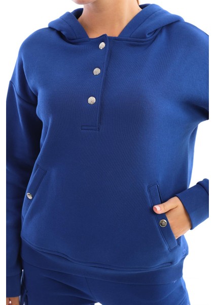 Çıt Çıtlı Kapüşonlu Sweatshirt Kadın Eşofman Takım Saks fırsatları