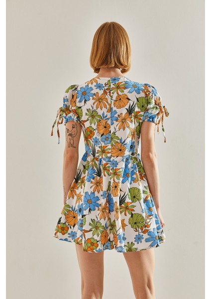 Kadın Emprime Vatkalı Anvelop Detaylı Çiçek Desenli Elbise fiyatları