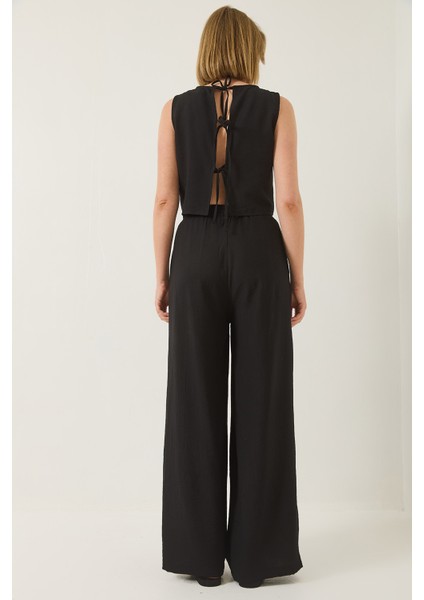 Kadın Bağlama Detaylı Yelekli Yüksek Bel Pantolonlu Yazlık Alt-Üst Takım fırsatları