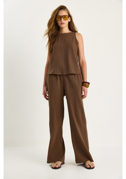 Kadın Keten Bluz Pantolon Takım fırsatları