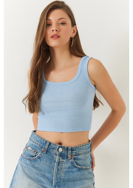 Kadın Askılı Fitilli Kaşkorse Bluz