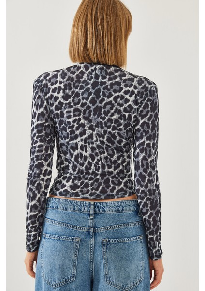 Kadın Balıkçı Yaka Desenli Bluz - fırsatları