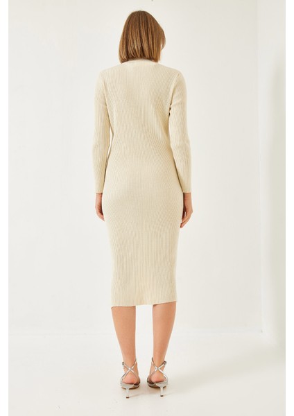 Kadın Fitilli Düğmeli Triko Elbise fırsatları