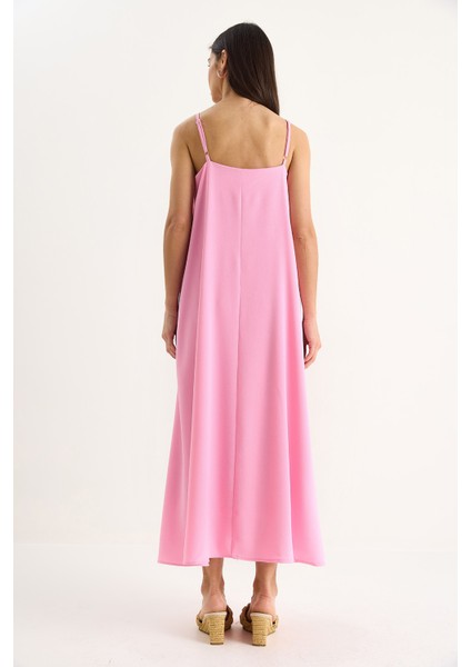 Kadın Ip Askılı Astarlı Dökümlü Rahat Yazlık Elbise indirimleri