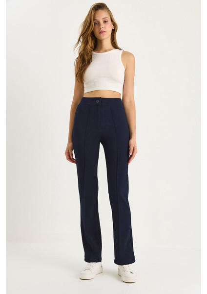 Kadın Çima Detaylı Ispanyol Paça Pantolon