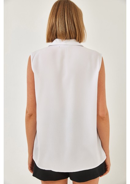 Kadın Kolsuz Viskon Gömlek modelleri