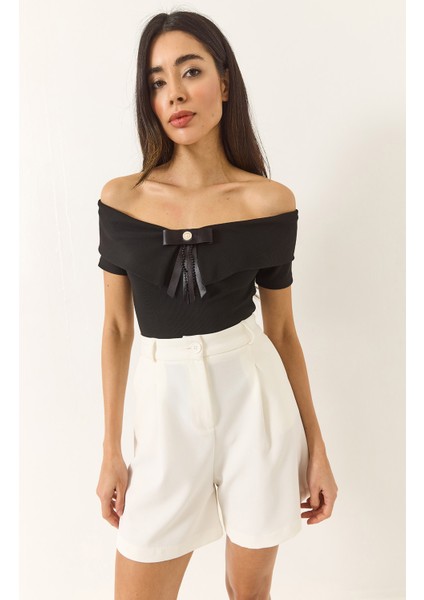 Kadın Kurdele Detaylı Manonnda Yaka Bluz fiyatları