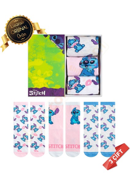 Kutulu Stitch Desenli Lisanslı Orijinal Stitch Çorabı - 36-40 - NW1061-DL15650206-STC