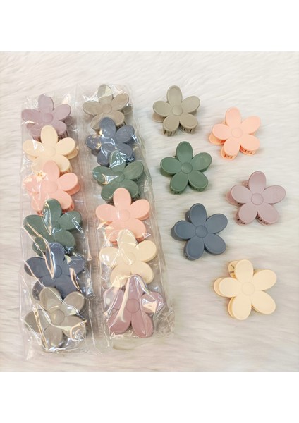 Kadın 6'lı Papatya Mandal Toka Pastel Renkler