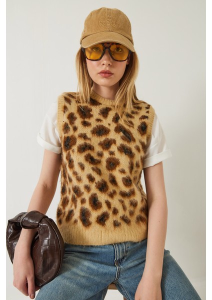 Kadın Şardonlu Leopar Desenli Süveter fiyatları