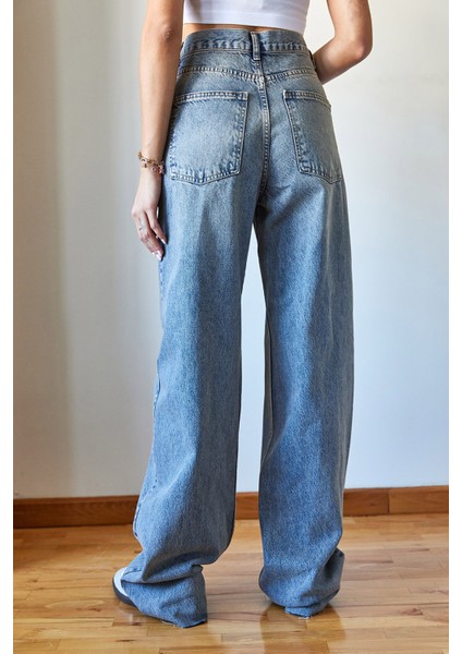 Kadın Lazer Kesim Denim Pantolon