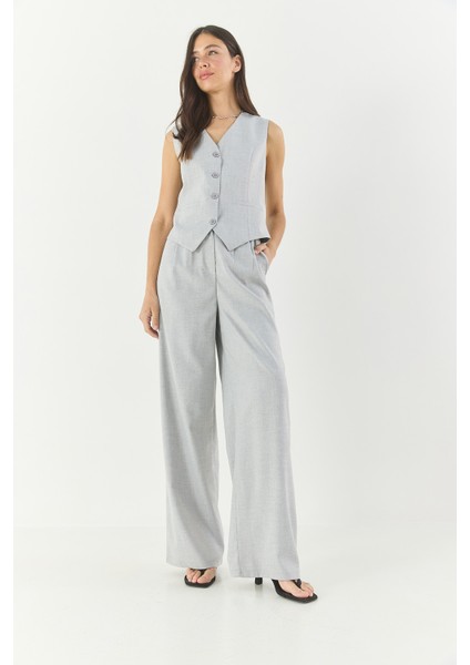 Kadın Klasik Kesim Yelek Yüksek Bel Pantolonlu Kumaş Alt-Üst Takım fiyatları